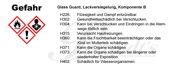 Glass Guard, Lackversiegelung, Komponente B, CLP/GHS Verordnung